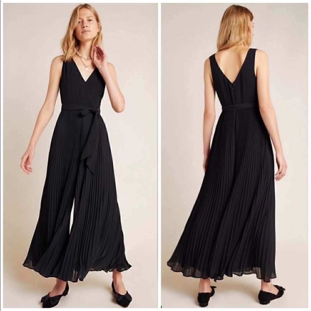 Anthropologie Viva Pleated Jumpsuit Size 14